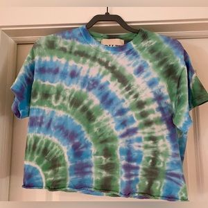 RILEY‎ 1880 Tie-Dye Retro Y2K Short Sleeve Crop Top - Size XS/S